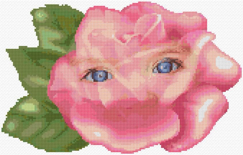 Rose free cross-stitch pattern