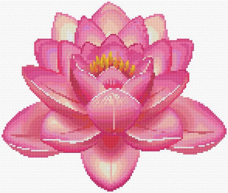 Lotus free cross-stitch pattern