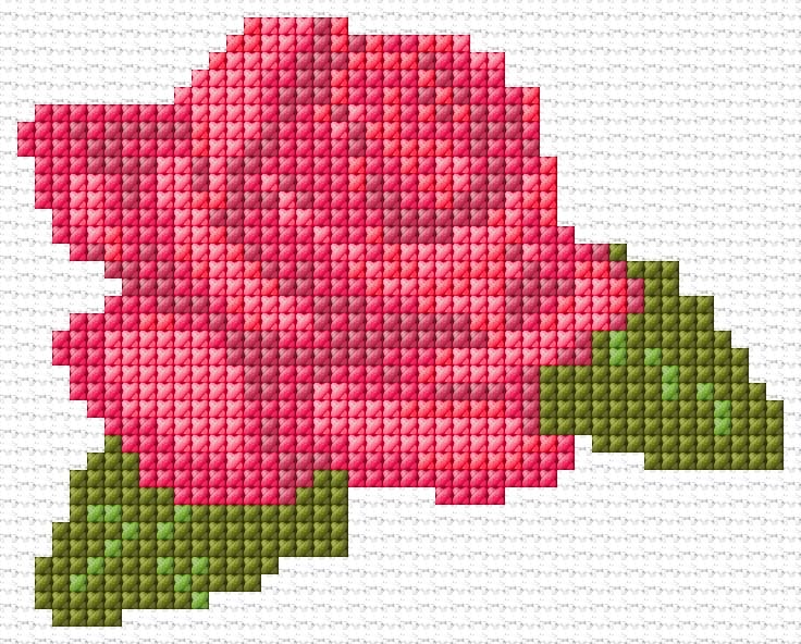 Rose free cross-stitch pattern