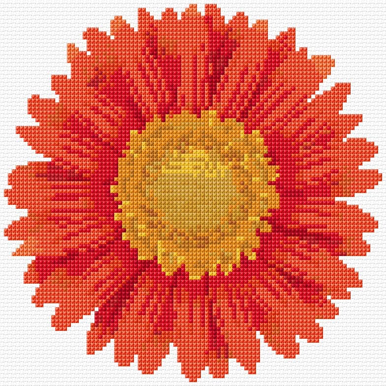 Gerbera free cross-stitch pattern