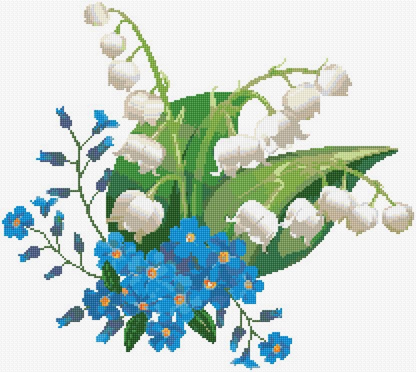 Flowers free cross-stitch pattern