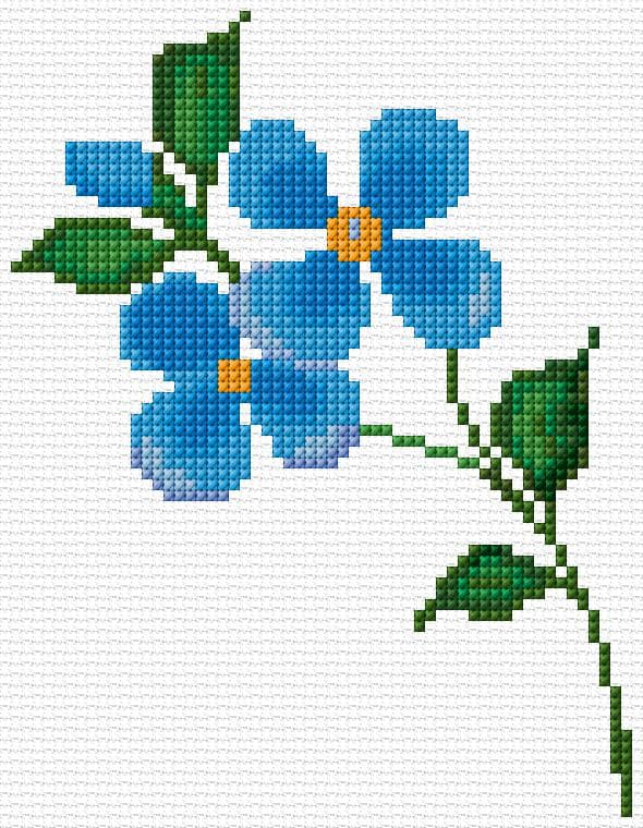Flower free cross-stitch pattern