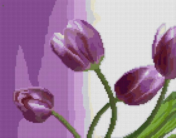 Tulips free cross-stitch pattern