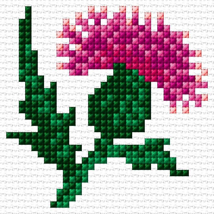 Thistle Flower free cross-stitch pattern