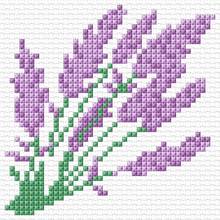 Lavender free cross-stitch pattern