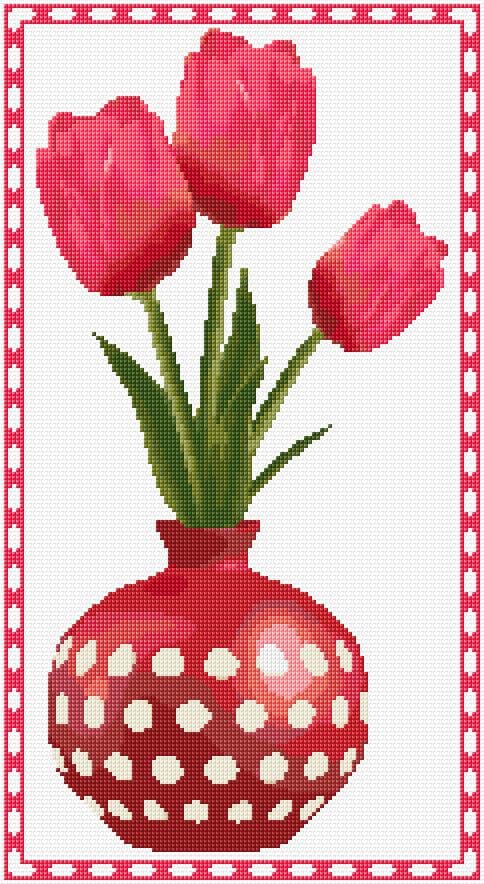 Tulips free cross-stitch pattern