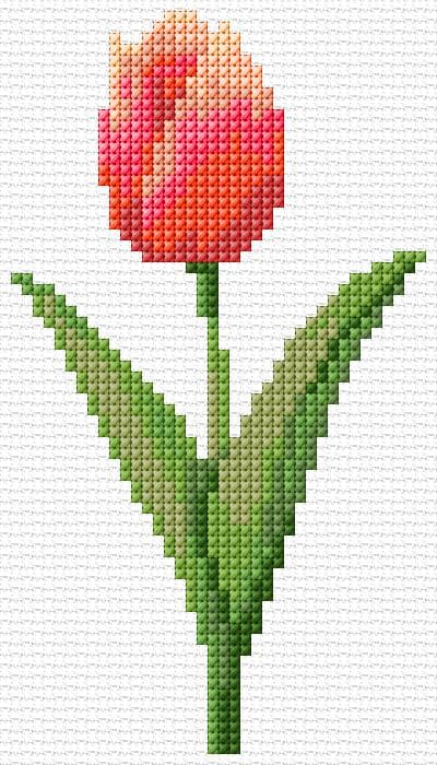 Tulip free cross-stitch pattern