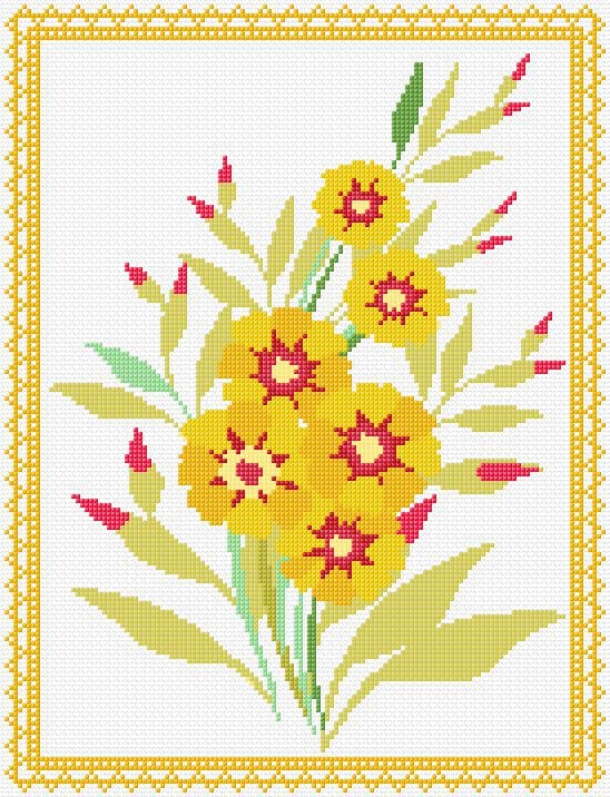 Flowers free cross-stitch pattern