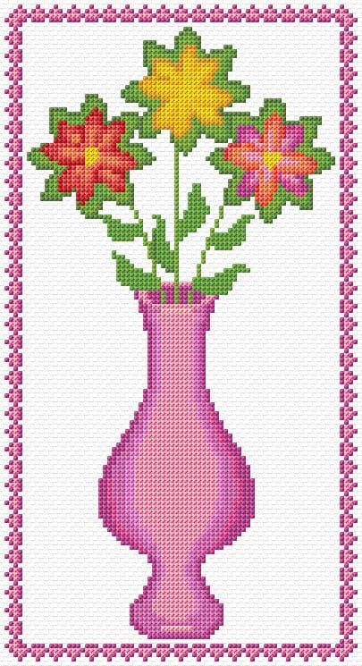 Flowers free cross-stitch pattern