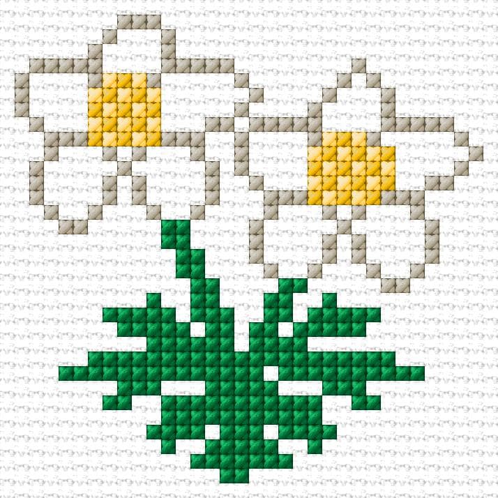 Flowers free cross-stitch pattern