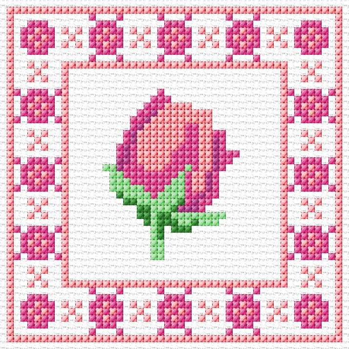 Flower free cross-stitch pattern