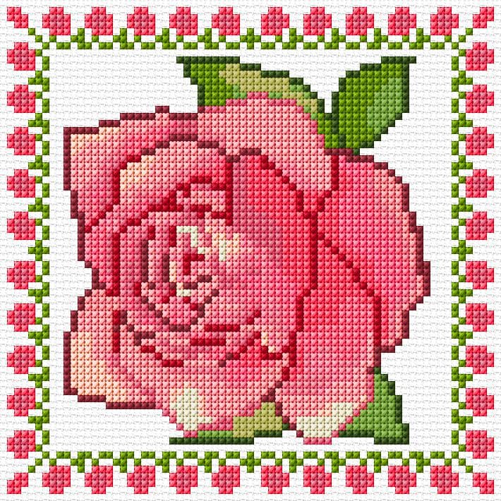 Rose free cross-stitch pattern