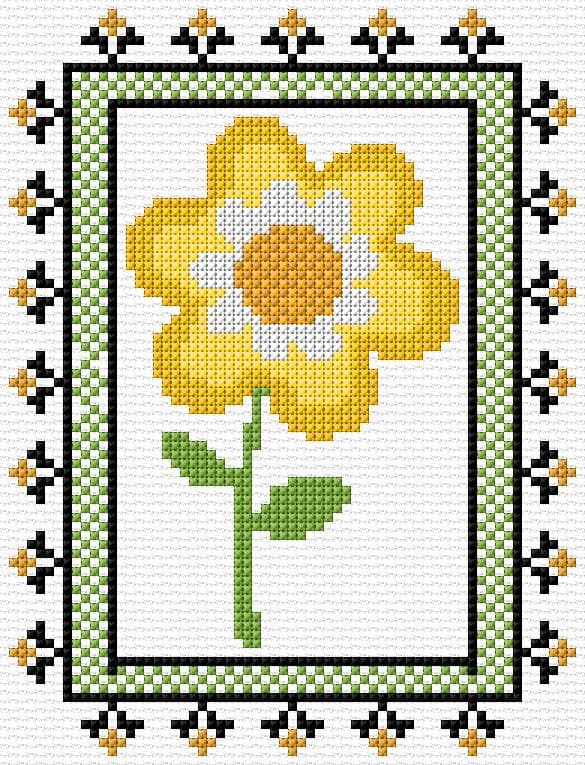 Flower free cross-stitch pattern
