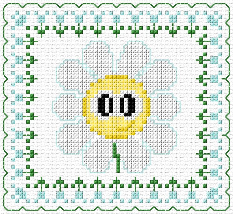Chamomile free cross-stitch pattern