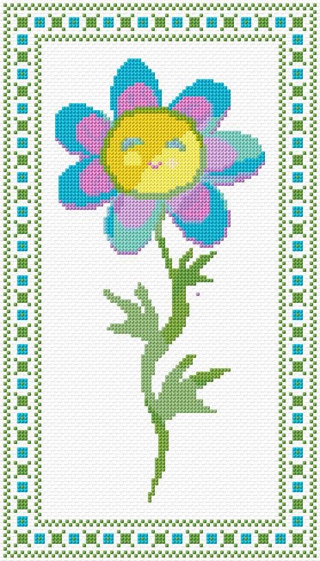 Flower free cross-stitch pattern
