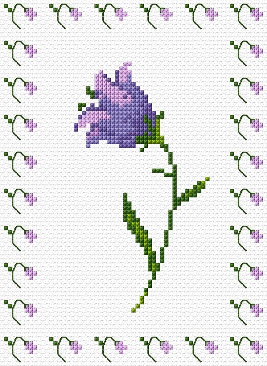 Bellflower free cross-stitch pattern