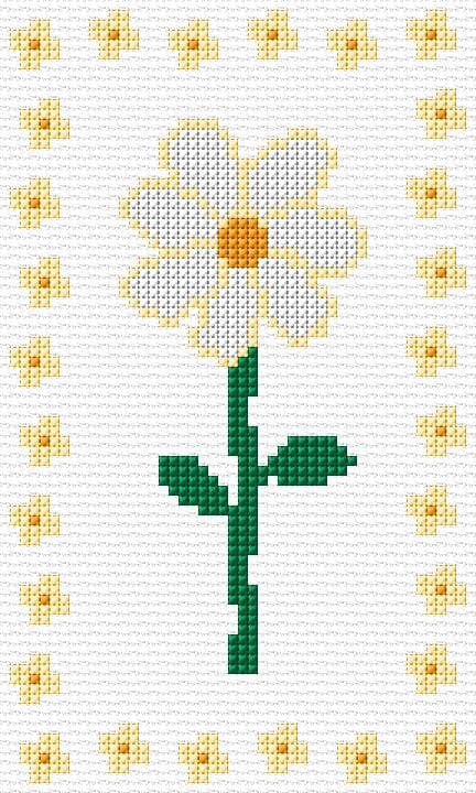 Chamomile free cross-stitch pattern