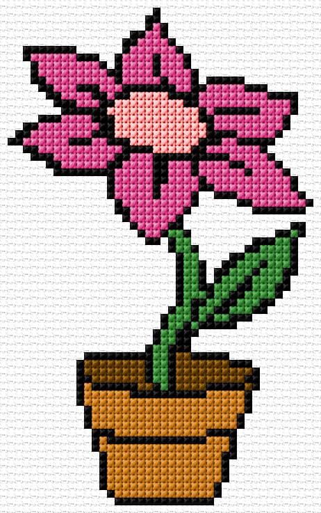 Flower free cross-stitch pattern