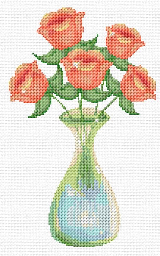 Flowers free cross-stitch pattern