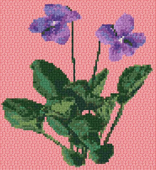 Violette free cross-stitch pattern
