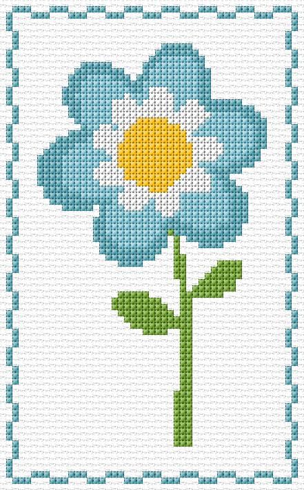 Flower free cross-stitch pattern