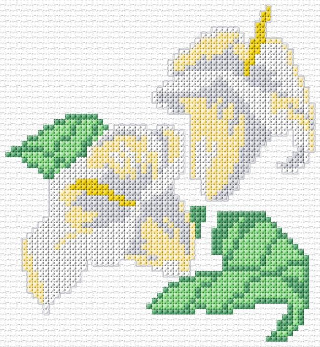 Calla Flowers free cross-stitch pattern
