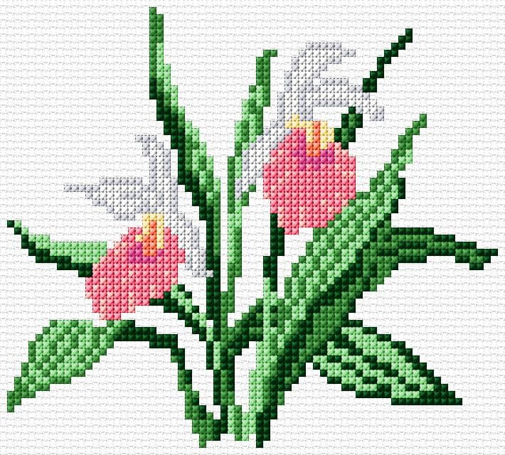 Flowers free cross-stitch pattern