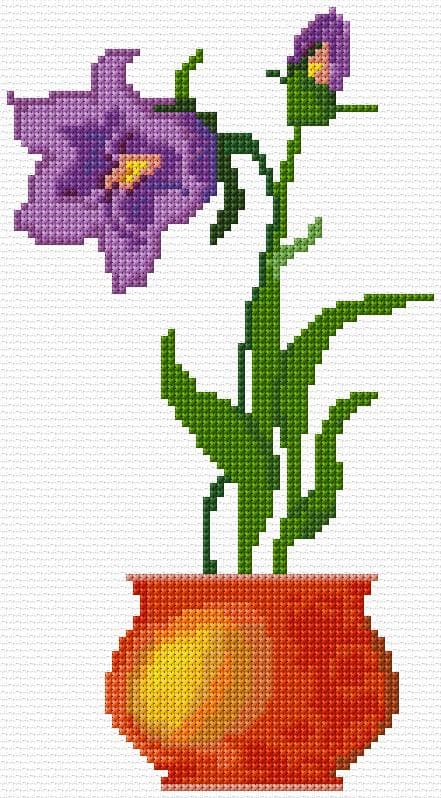 Flower free cross-stitch pattern