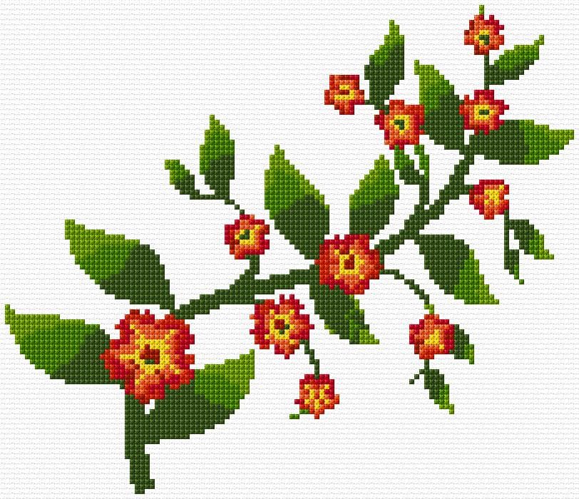Flowers free cross-stitch pattern