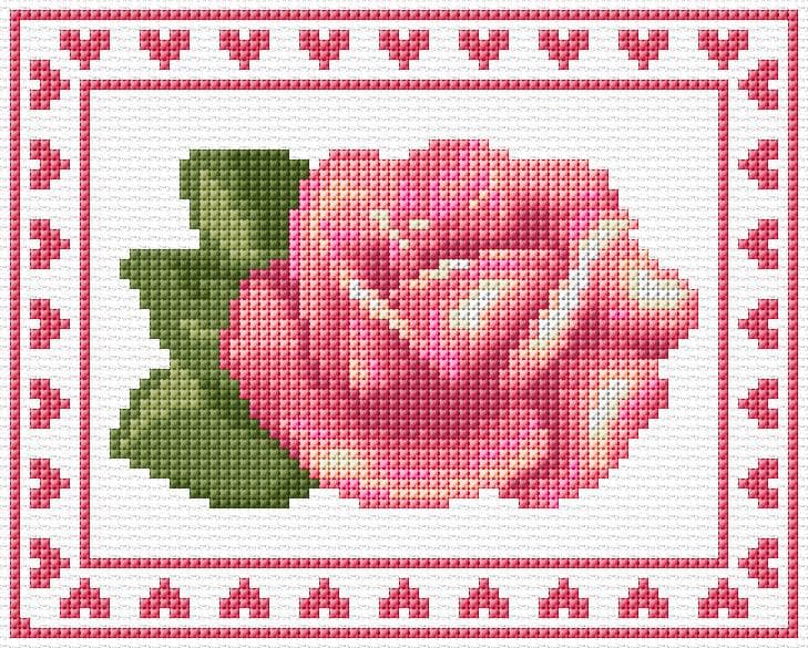Rose free cross-stitch pattern
