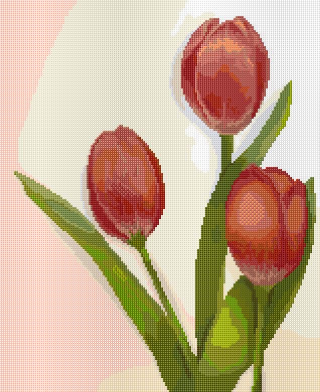 Tulips free cross-stitch pattern