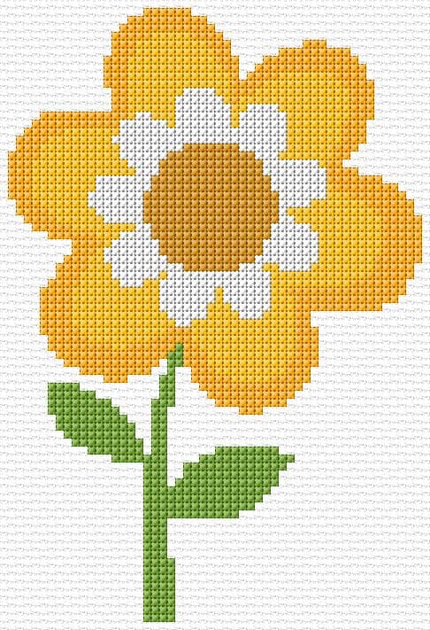 Flower free cross-stitch pattern