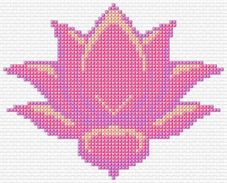 Lotus Flower free cross-stitch pattern