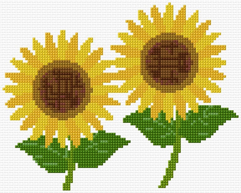 Sunflowers free cross-stitch pattern