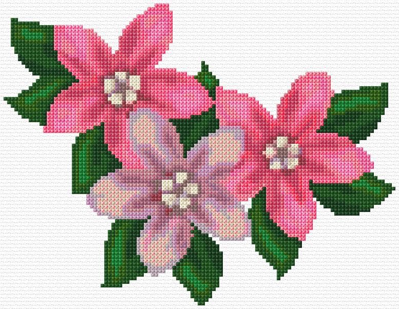 Flowers free cross-stitch pattern