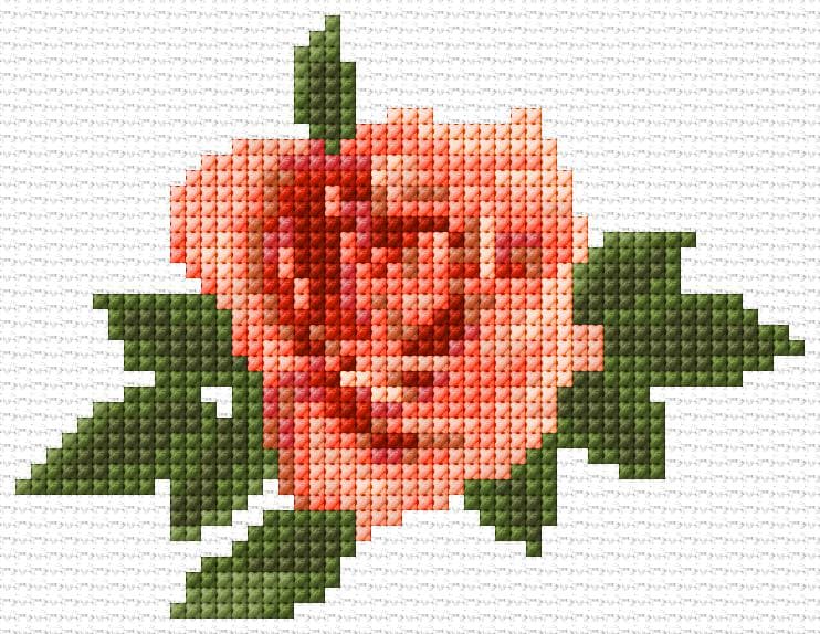 Rose free cross-stitch pattern