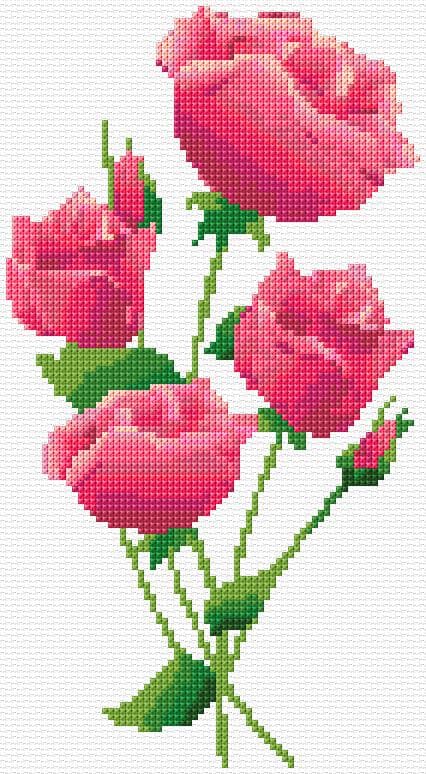 Roses free cross-stitch pattern