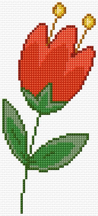 Flower free cross-stitch pattern