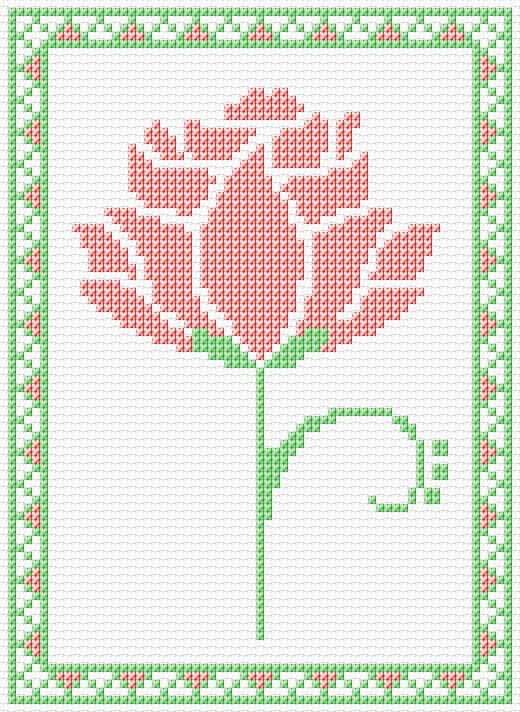Rose free cross-stitch pattern
