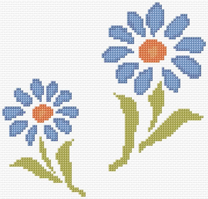 Gerbera Daisy free cross-stitch pattern