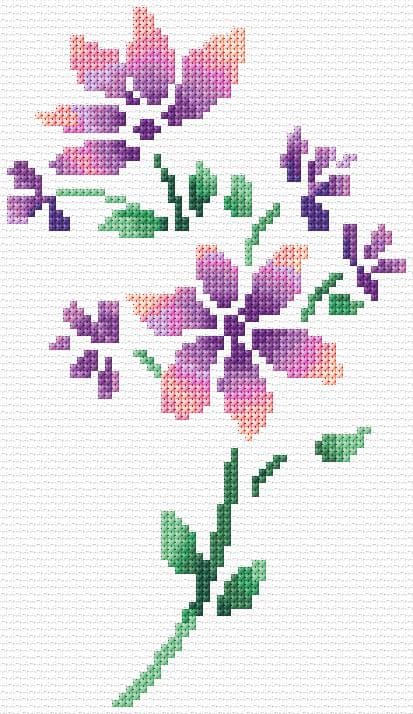 Flowers free cross-stitch pattern