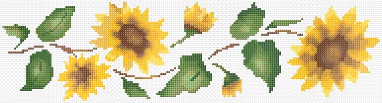 Sunflowers free cross-stitch pattern