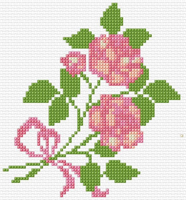 Roses free cross-stitch pattern
