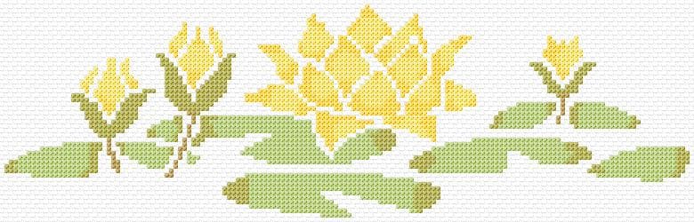 Water Lilies free cross-stitch pattern
