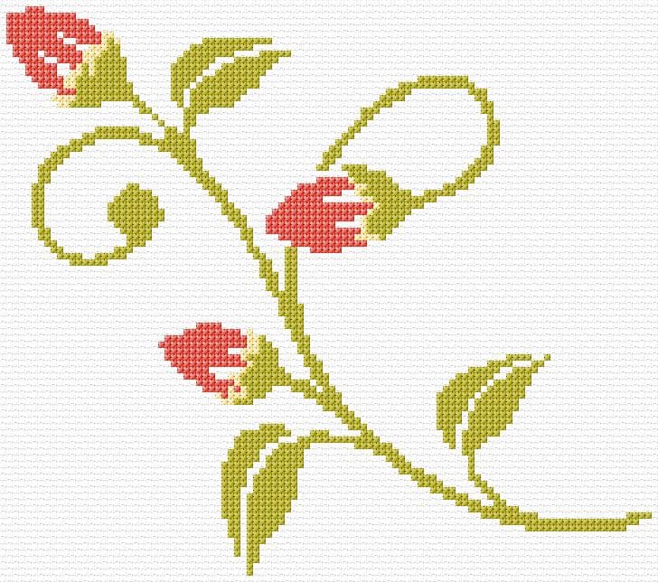 Flower Buds free cross-stitch pattern