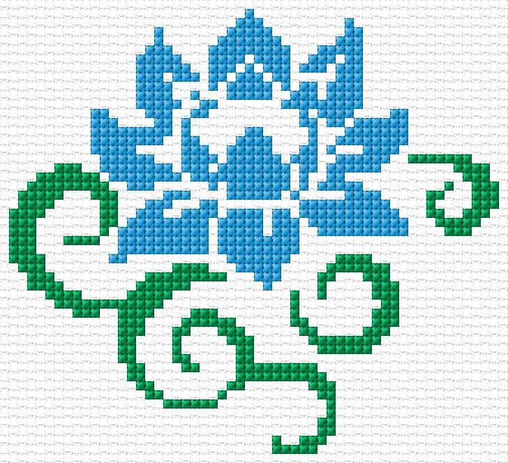 Lotus free cross-stitch pattern