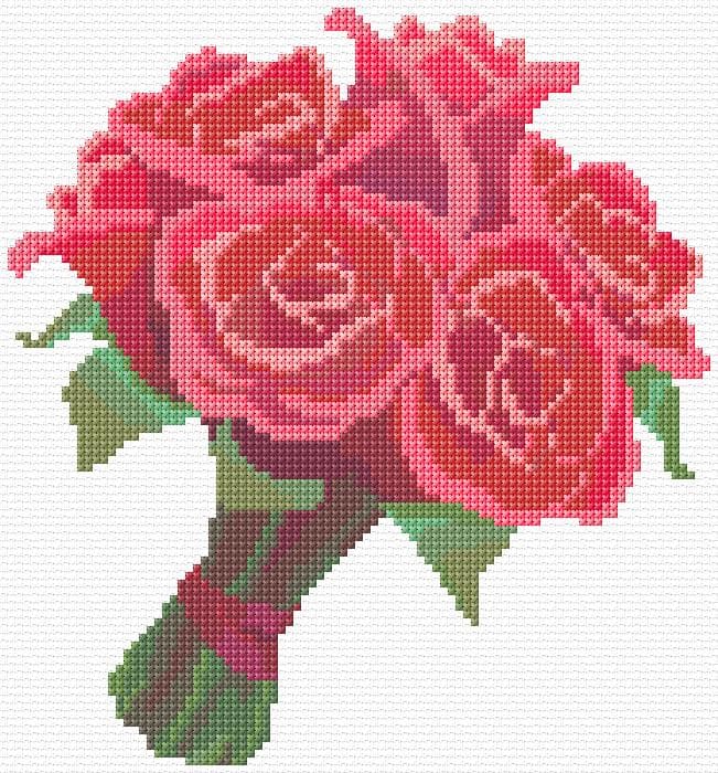 Roses Bouquet free cross-stitch pattern