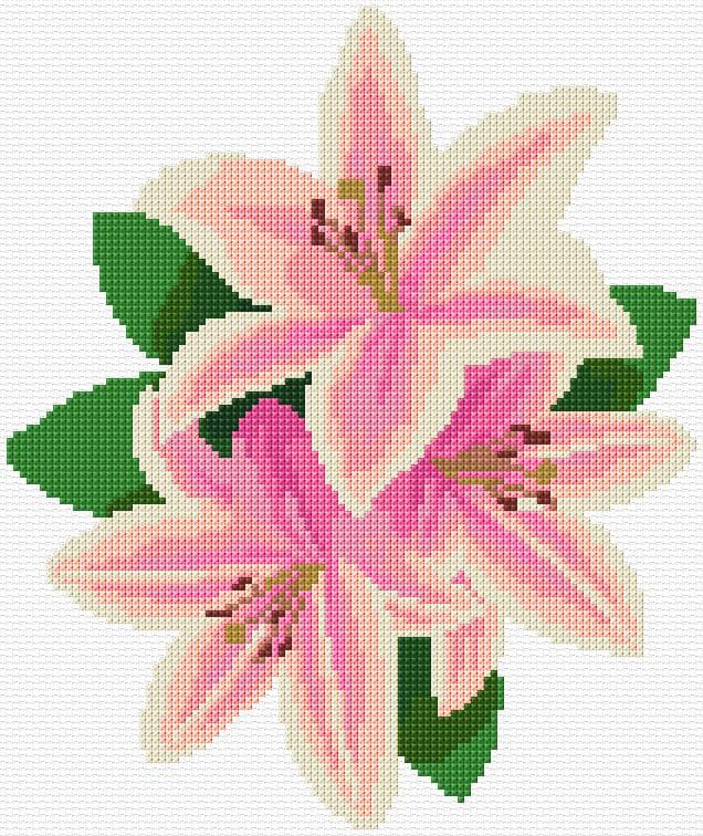 Lilies free cross-stitch pattern