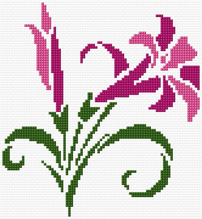 Flower free cross-stitch pattern
