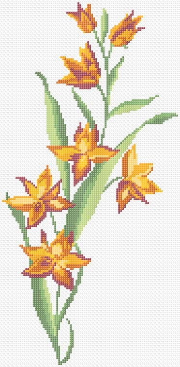 Flowers free cross-stitch pattern